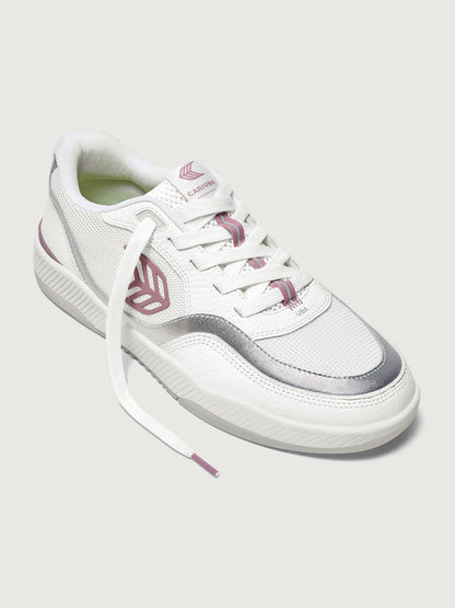 Carbon38 Uba Premium Leather & Mesh - White/ Metallic Silver Blush Pink