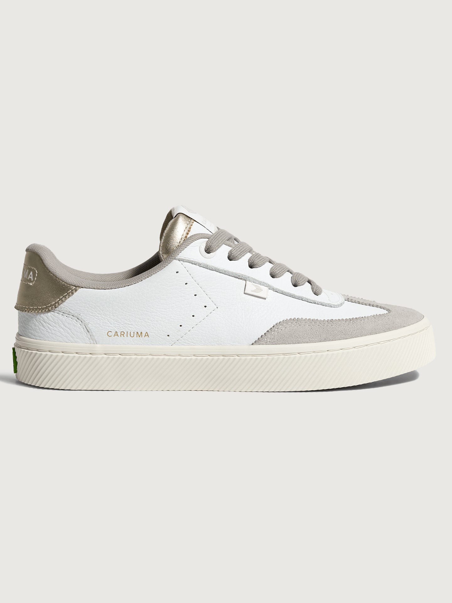 Carbon38 Toca Premium Leather & Suede - White/Off-White Vintage & Metallic Gold