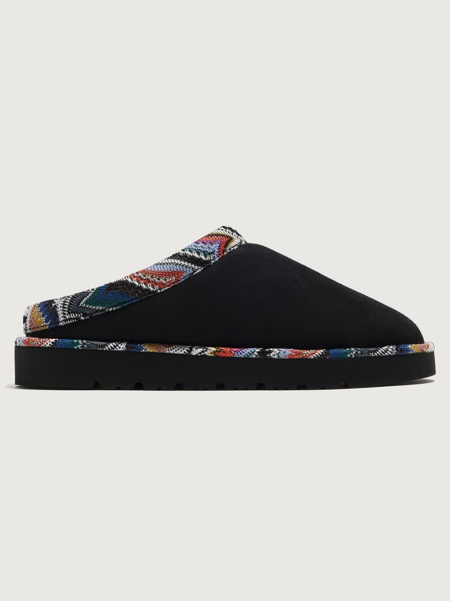 Carbon38 Beth Slide - Suede Flower Multi Blue/Black Suede