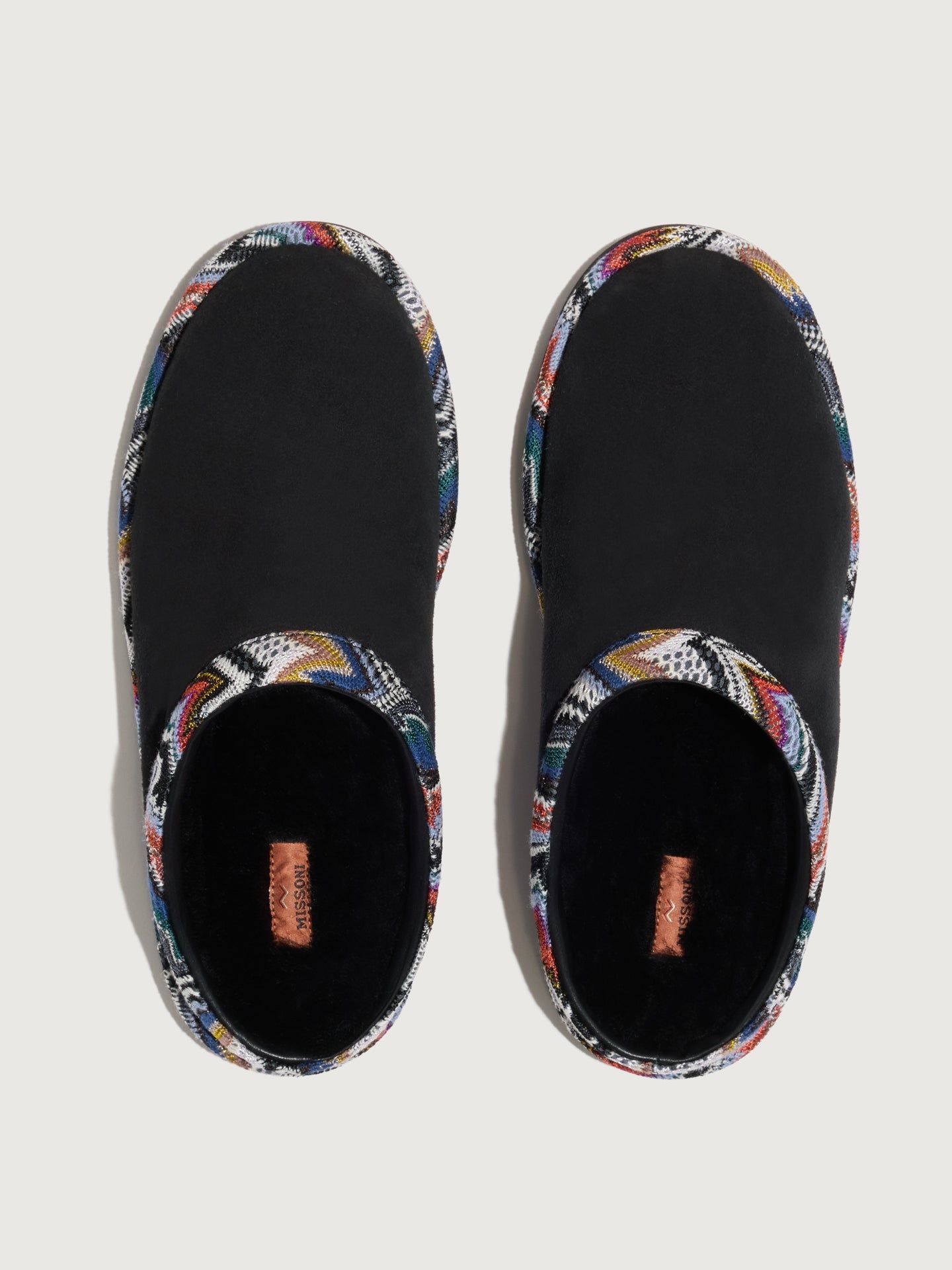 Carbon38 Beth Slide - Suede Flower Multi Blue/Black Suede