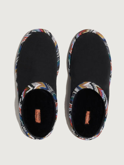 Carbon38 Beth Slide - Suede Flower Multi Blue/Black Suede