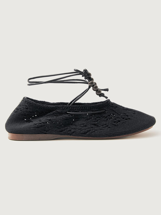 Carbon38 Rosemary Crochet Flat - Black