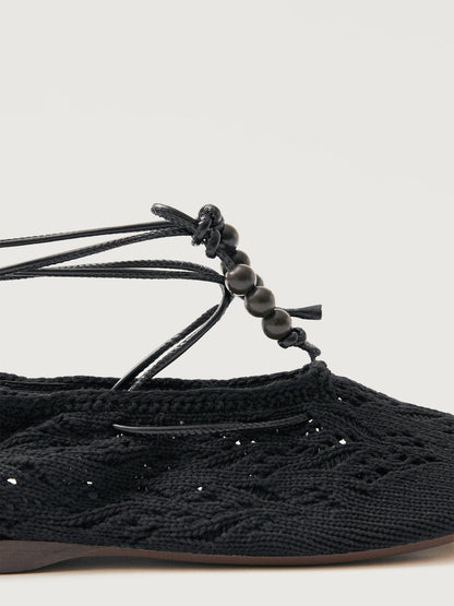 Carbon38 Rosemary Crochet Flat - Black