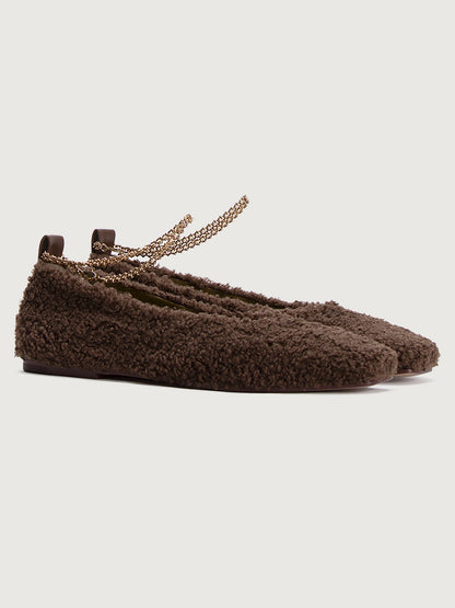 Carbon38 Augusta Teddy Ballet Flat - Chocolate