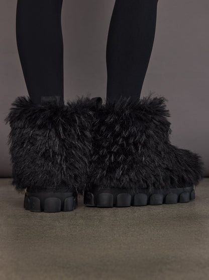 Carbon38 Sofie Faux Fur Snowboot Low - Black