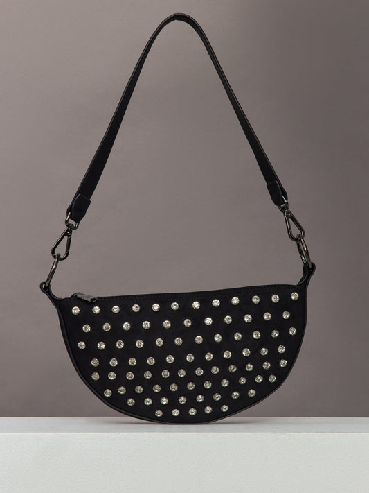 Carbon38 Superstar - Black with Rhinestones/ Black/Black Web