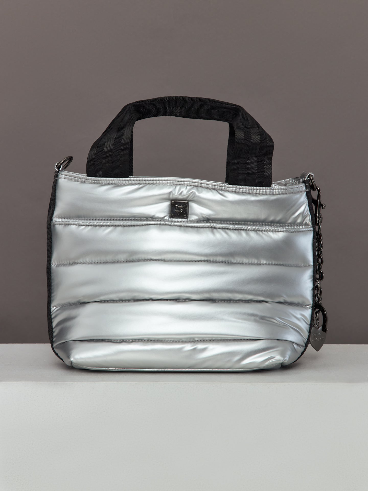 Carbon38 Escapade Tote - Pearl Silver and Houndstooth/ Black/Black Web
