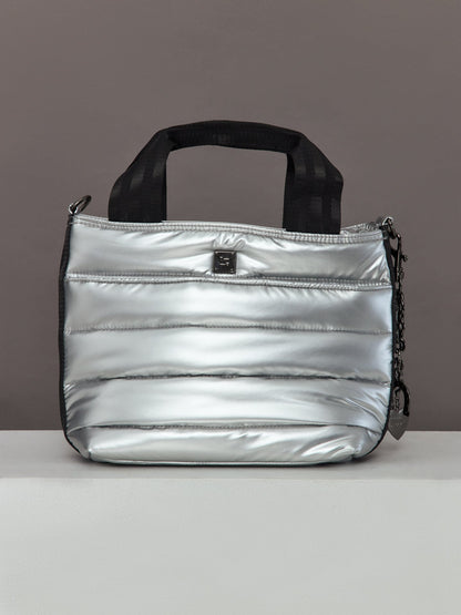 Carbon38 Escapade Tote - Pearl Silver and Houndstooth/ Black/Black Web