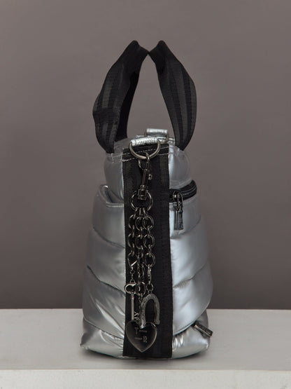 Carbon38 Escapade Tote - Pearl Silver and Houndstooth/ Black/Black Web