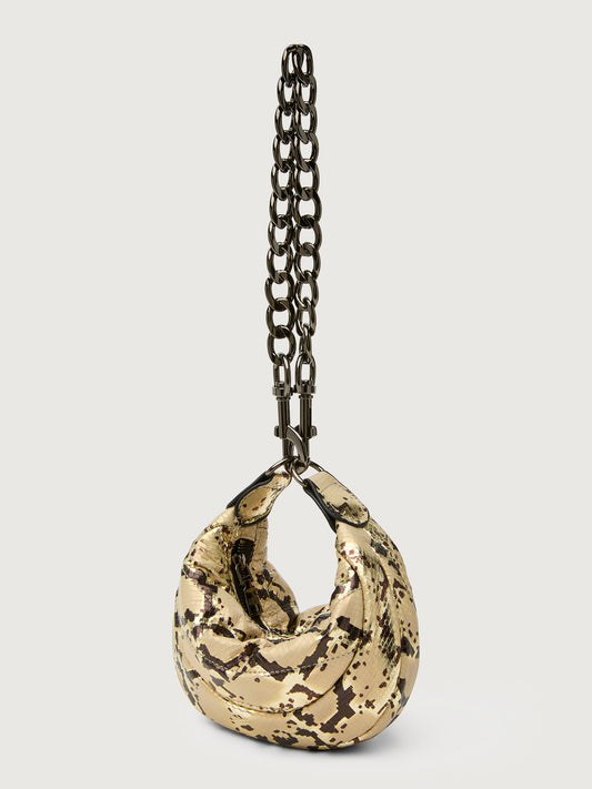 Carbon38 Tiny Dancer - Python Luxe Black/Black web Gunmetal Hardware