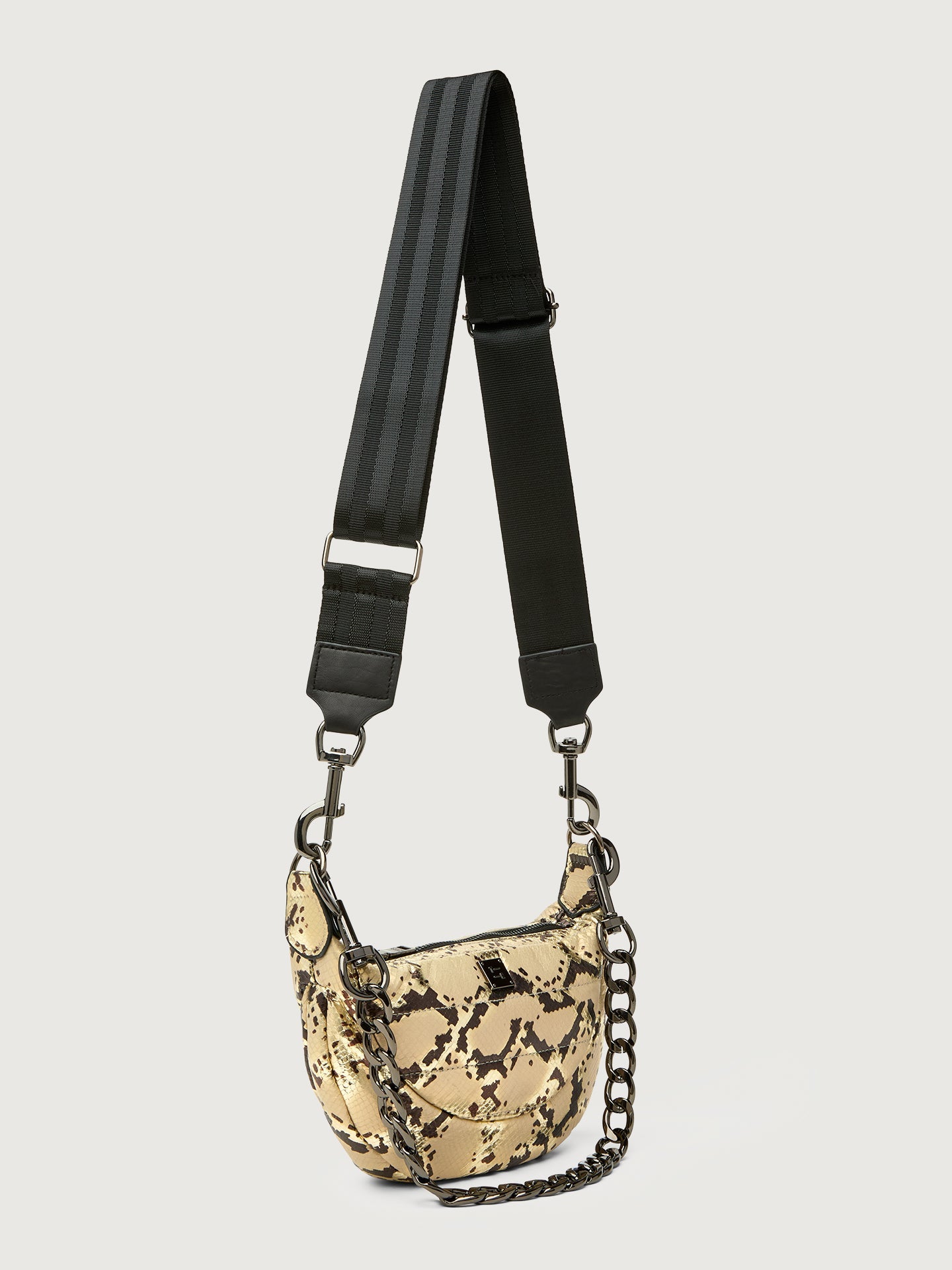 Carbon38 Tiny Dancer - Python Luxe Black/Black web Gunmetal Hardware