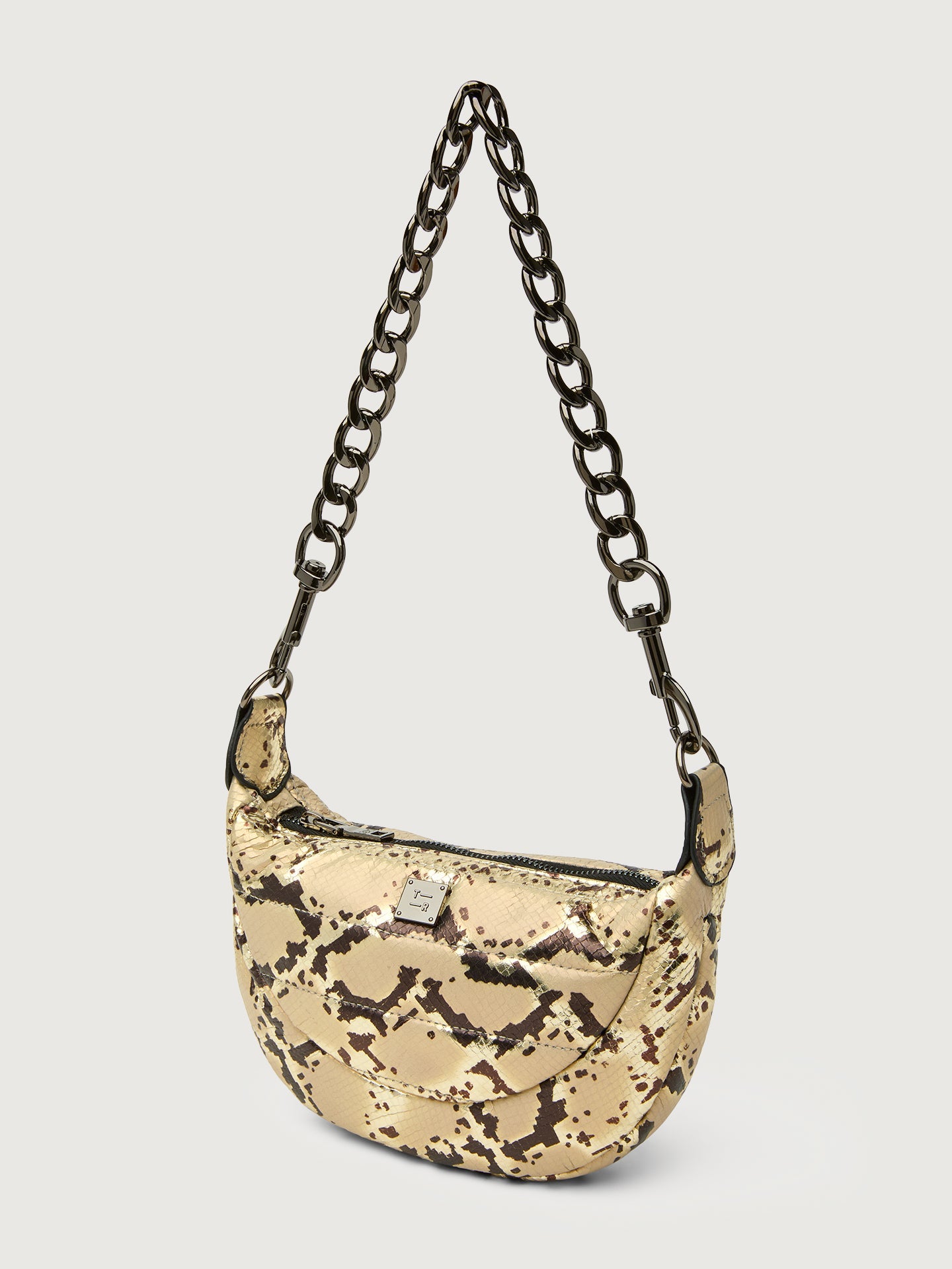 Carbon38 Tiny Dancer - Python Luxe Black/Black web Gunmetal Hardware