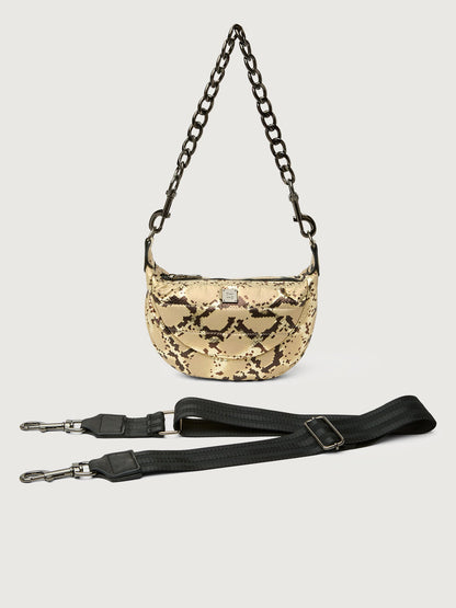 Carbon38 Tiny Dancer - Python Luxe Black/Black web Gunmetal Hardware