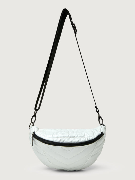 Carbon38 Little Runaway - White Patent/Black Hardware