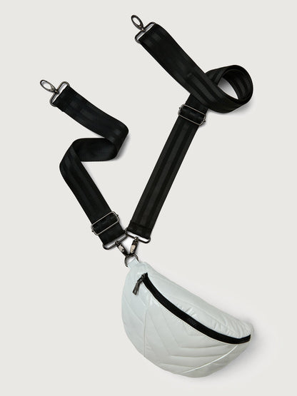 Carbon38 Little Runaway - White Patent/Black Hardware
