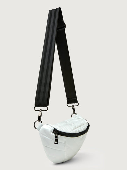 Carbon38 Little Runaway - White Patent/Black Hardware
