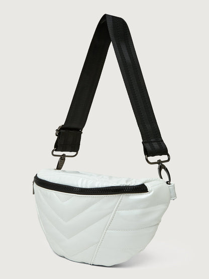 Carbon38 Little Runaway - White Patent/Black Hardware