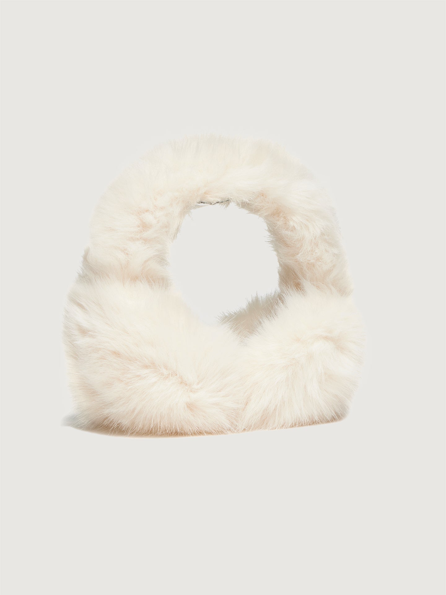 Carbon38 Faux Long Hair Fur Earmuffs - Ivory