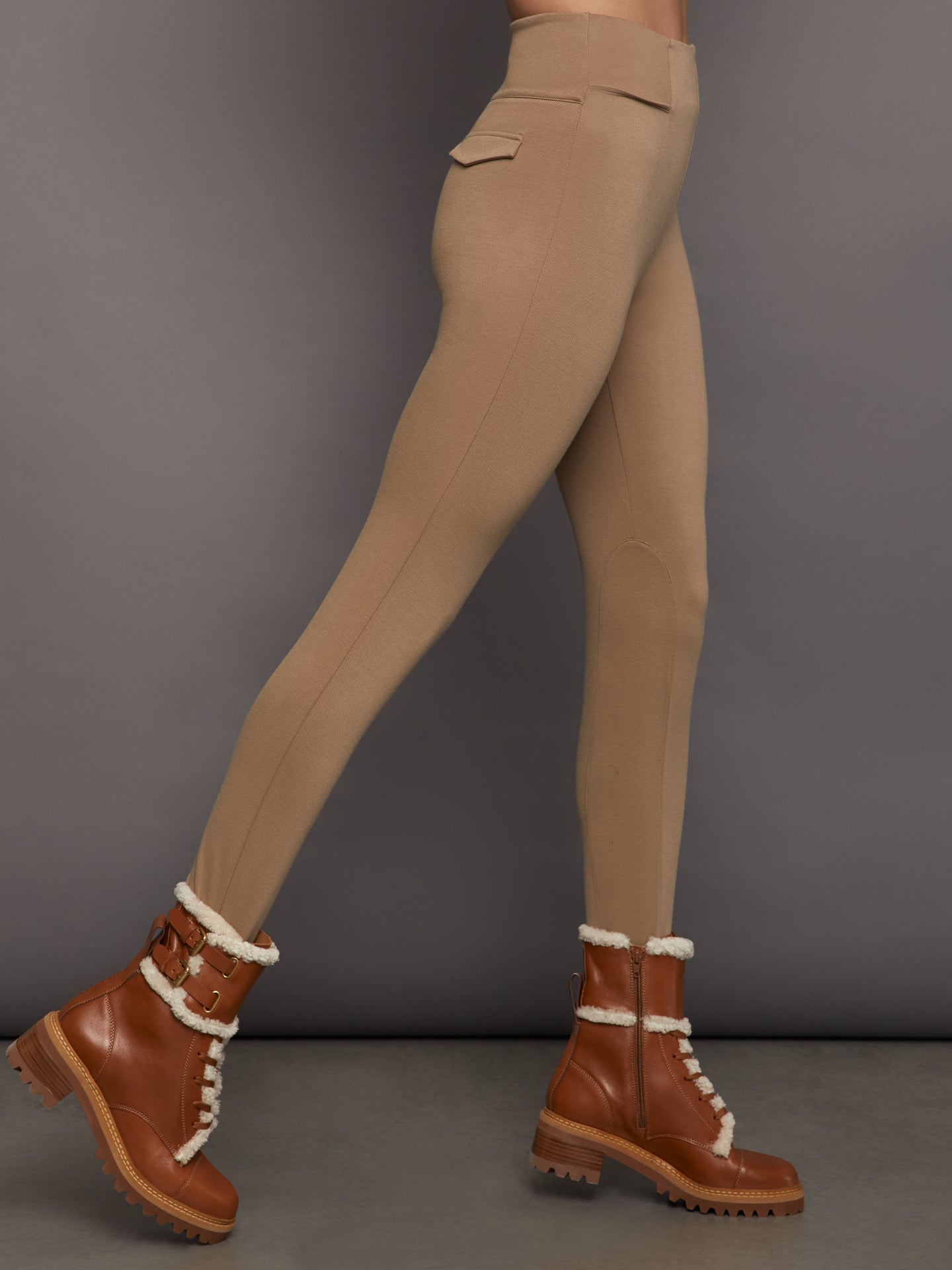 Carbon38 Stretch Twill Stirrup Legging - Khaki