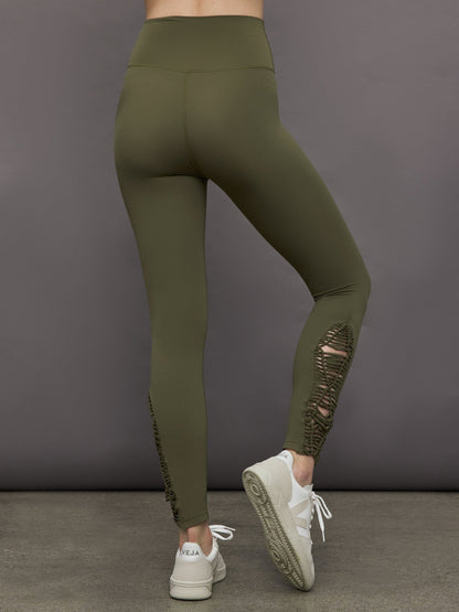 Carbon38 Crochet Legging in Melt - Olive