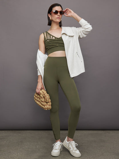 Carbon38 Crochet Legging in Melt - Olive