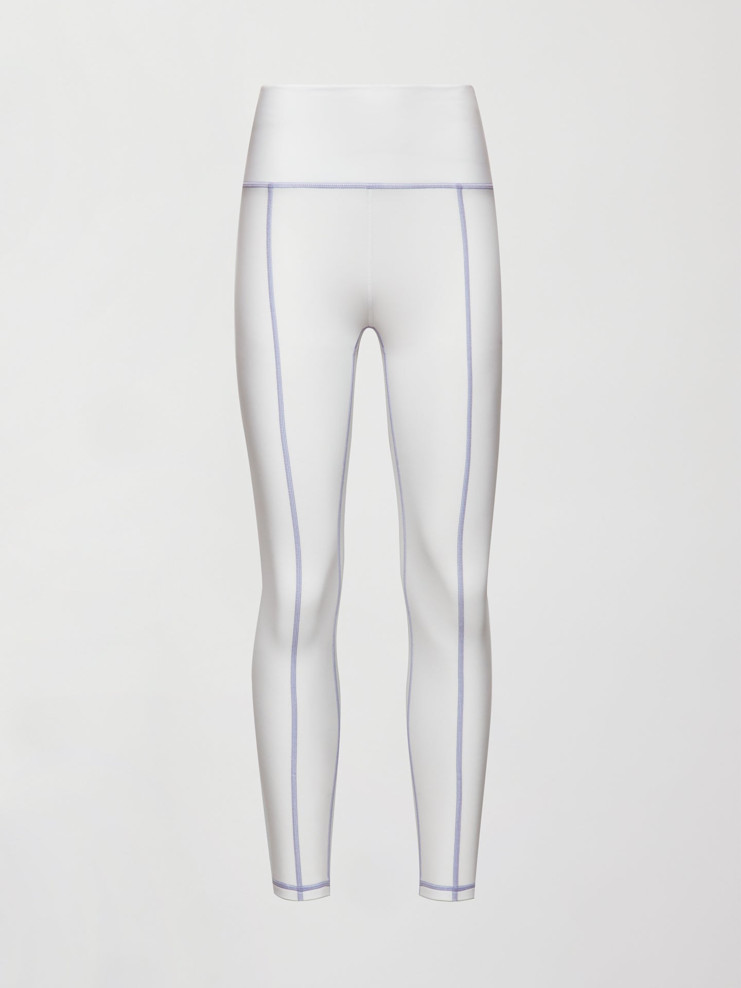 Carbon38 High Rise Fleece Back Seam Legging - White