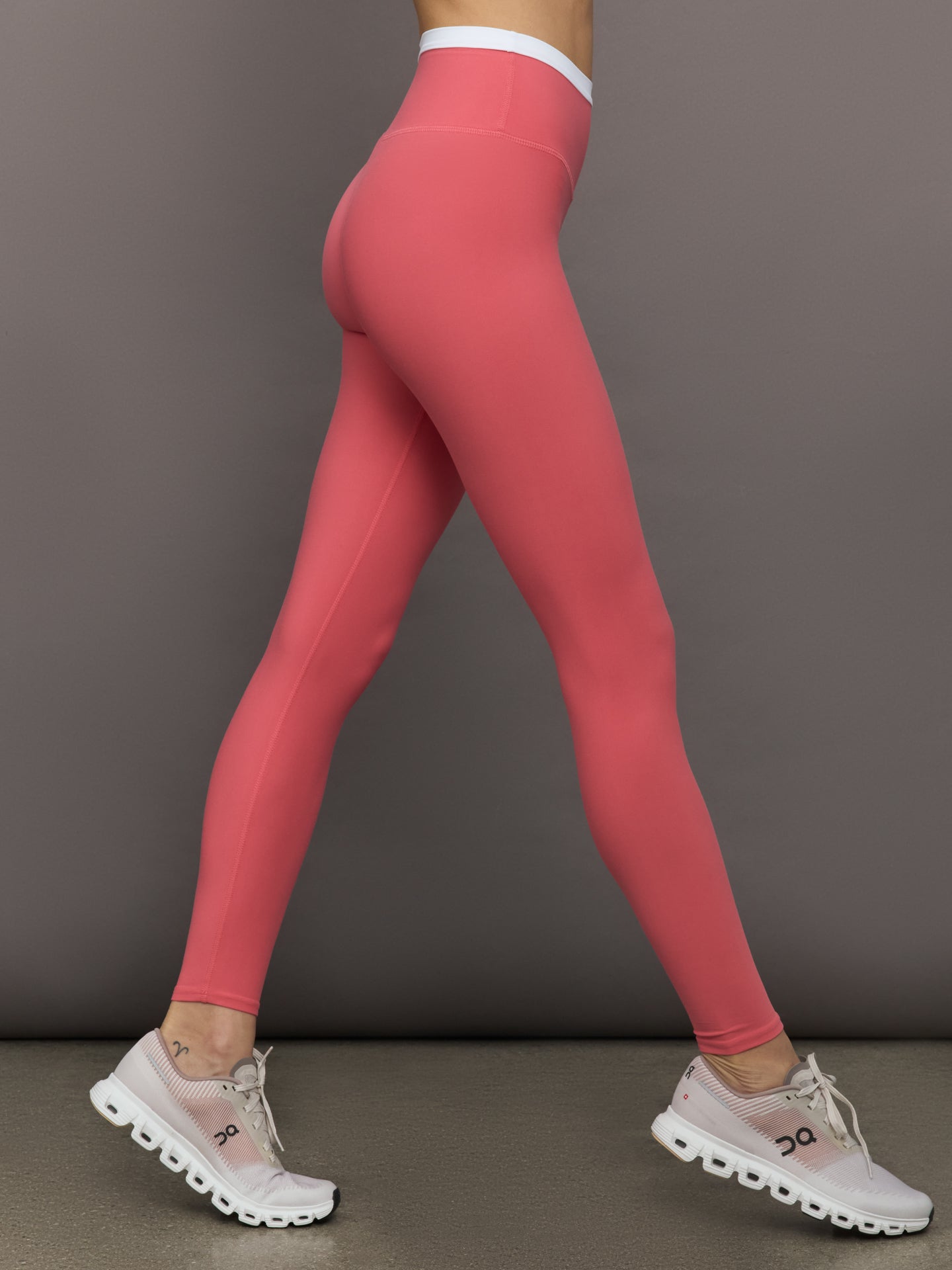 Carbon38 Contrast Waistband Legging in Melt - Rosewood / White
