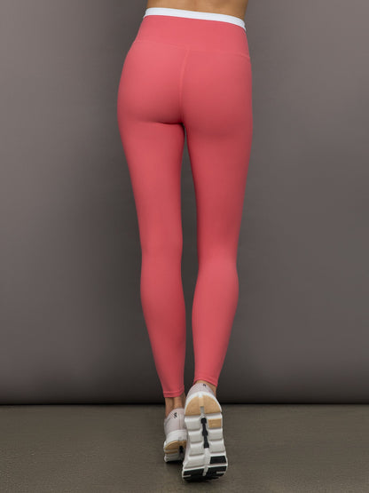 Carbon38 Contrast Waistband Legging in Melt - Rosewood / White