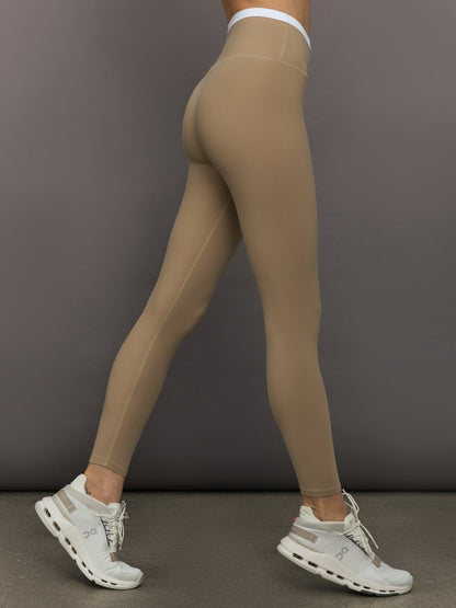 Carbon38 Contrast Waistband Legging in Melt - Chinchilla / White