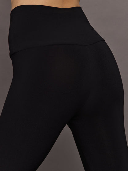 Carbon38 Fringe Hem Cropped Legging - Black