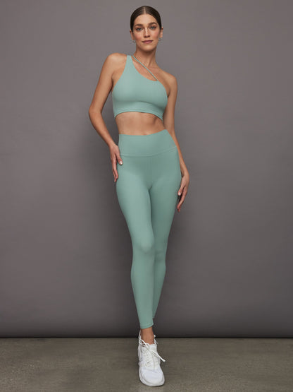 Carbon38 One Shoulder Convertible Bra Top in Melt - Granite Green