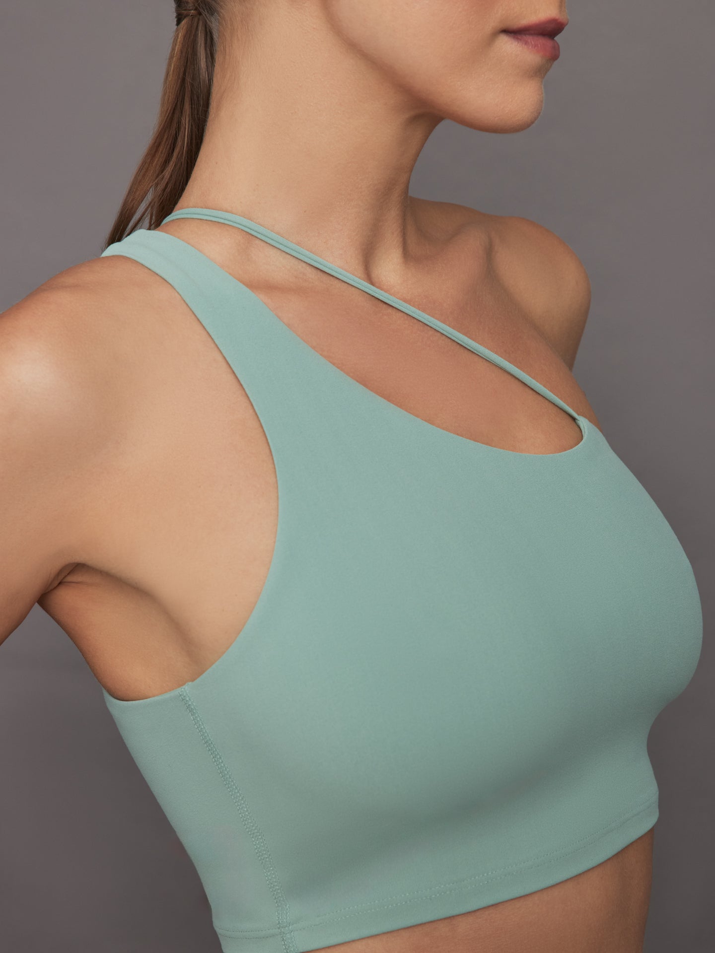 Carbon38 One Shoulder Convertible Bra Top in Melt - Granite Green
