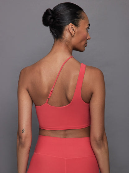 Carbon38 One Shoulder Convertible Bra Top in Melt - Tomato