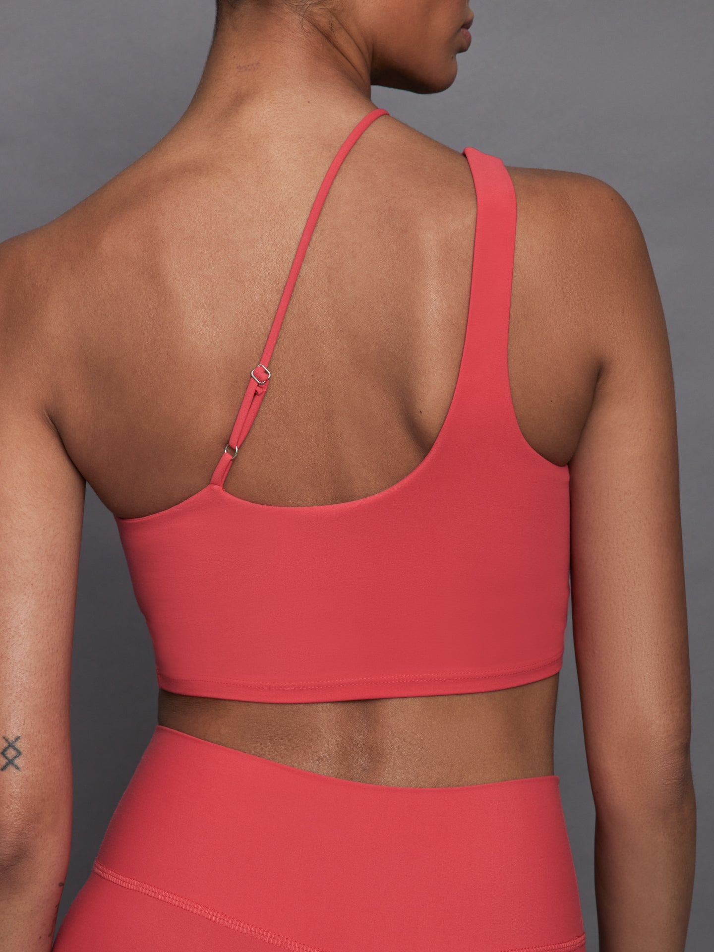 Carbon38 One Shoulder Convertible Bra Top in Melt - Tomato