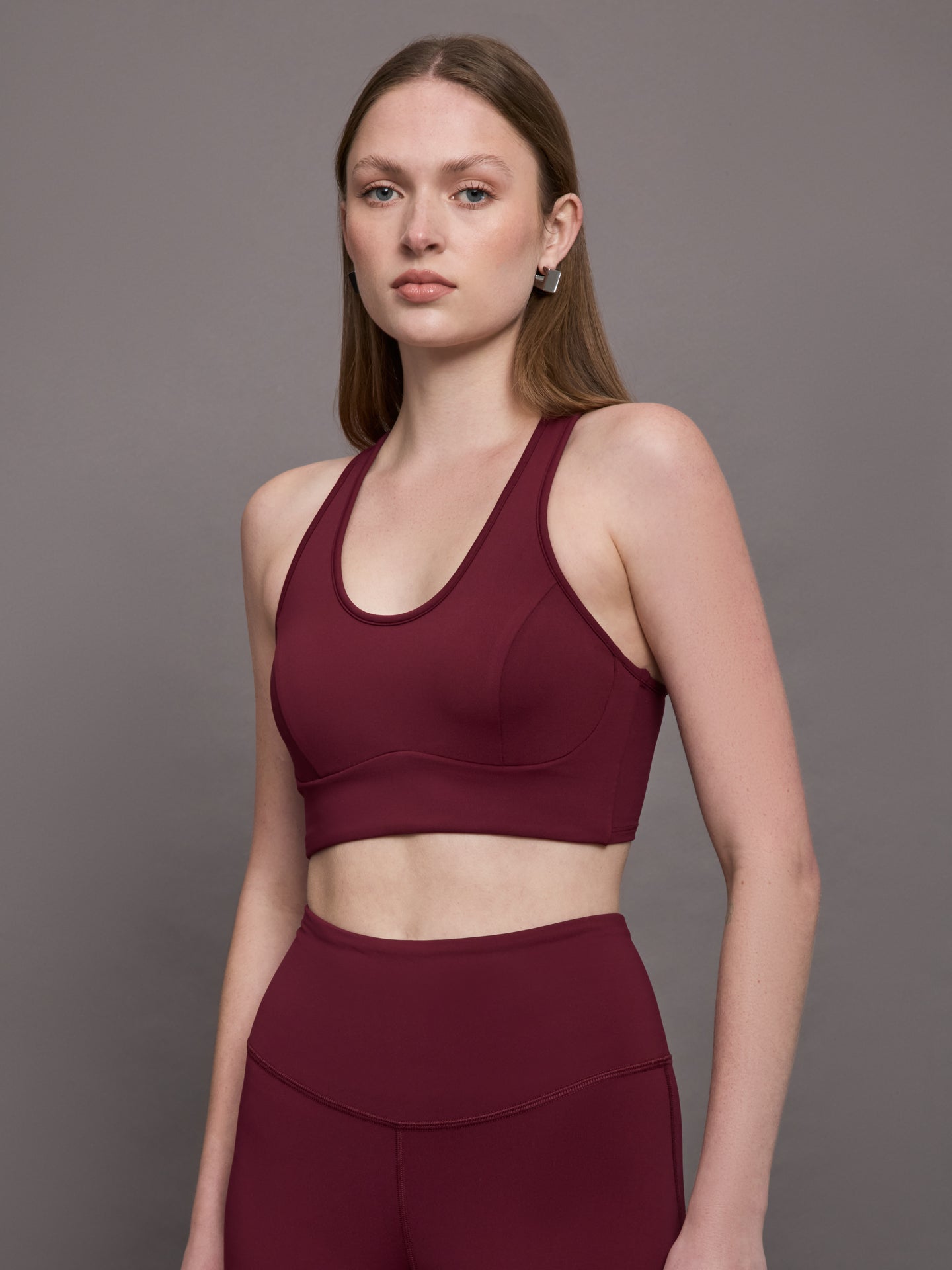 Carbon38 Instinct Longline Bra - Burgundy