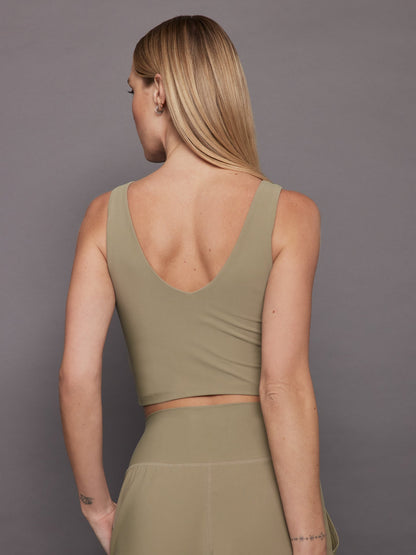 Carbon38 V-Neck Longline Bra - Silversage
