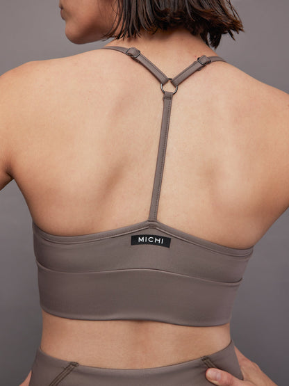 Carbon38 Palma Gloss Longline Bra - Bronzed Pewter