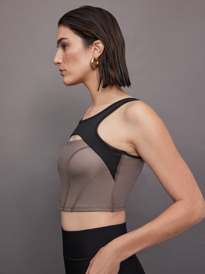 Carbon38 Fusion Gloss Bustier - Bronzed Pewter/ Black