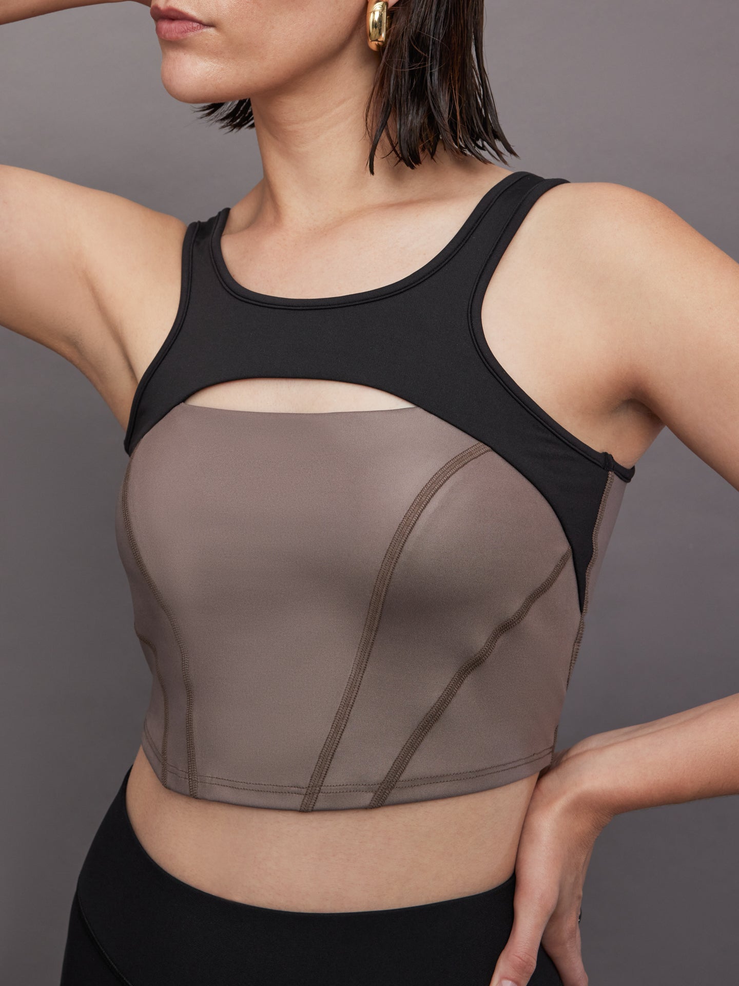 Carbon38 Fusion Gloss Bustier - Bronzed Pewter/ Black