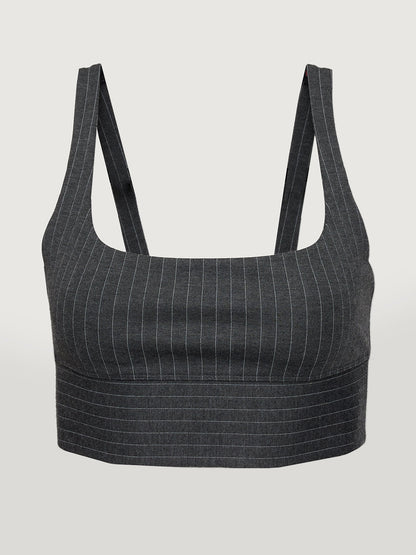 Carbon38 Pinstripe Bra - Charcoal