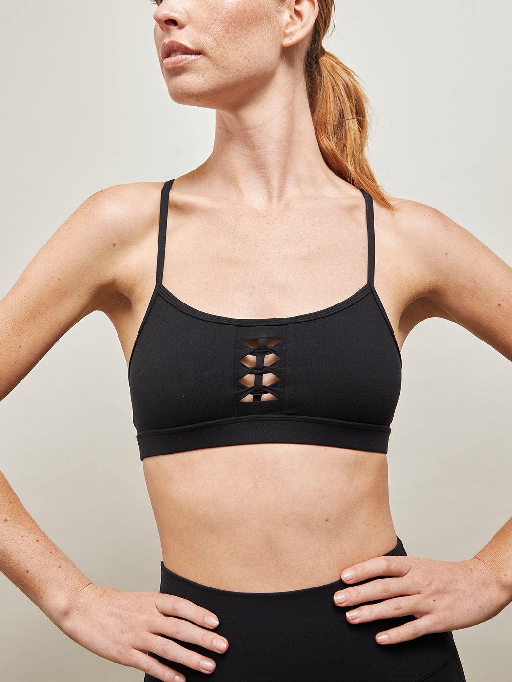 Carbon38 Crochet Melt Bra - Black