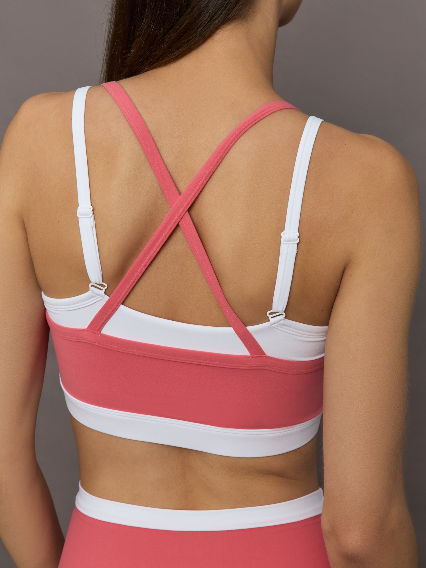 Carbon38 Double Layered Contrast Bra in Melt - Rosewood / White