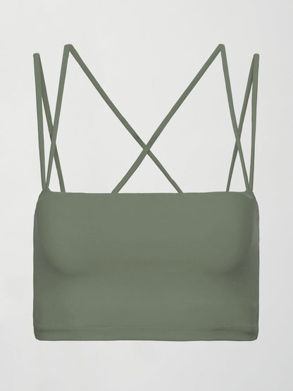 Carbon38 Strappy Bra in Melt - Moss