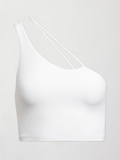 Carbon38 One Shoulder Convertible Bra Top in Melt - White