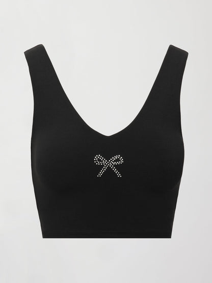 Carbon38 Rhinestone Bow Bra in Melt - Black