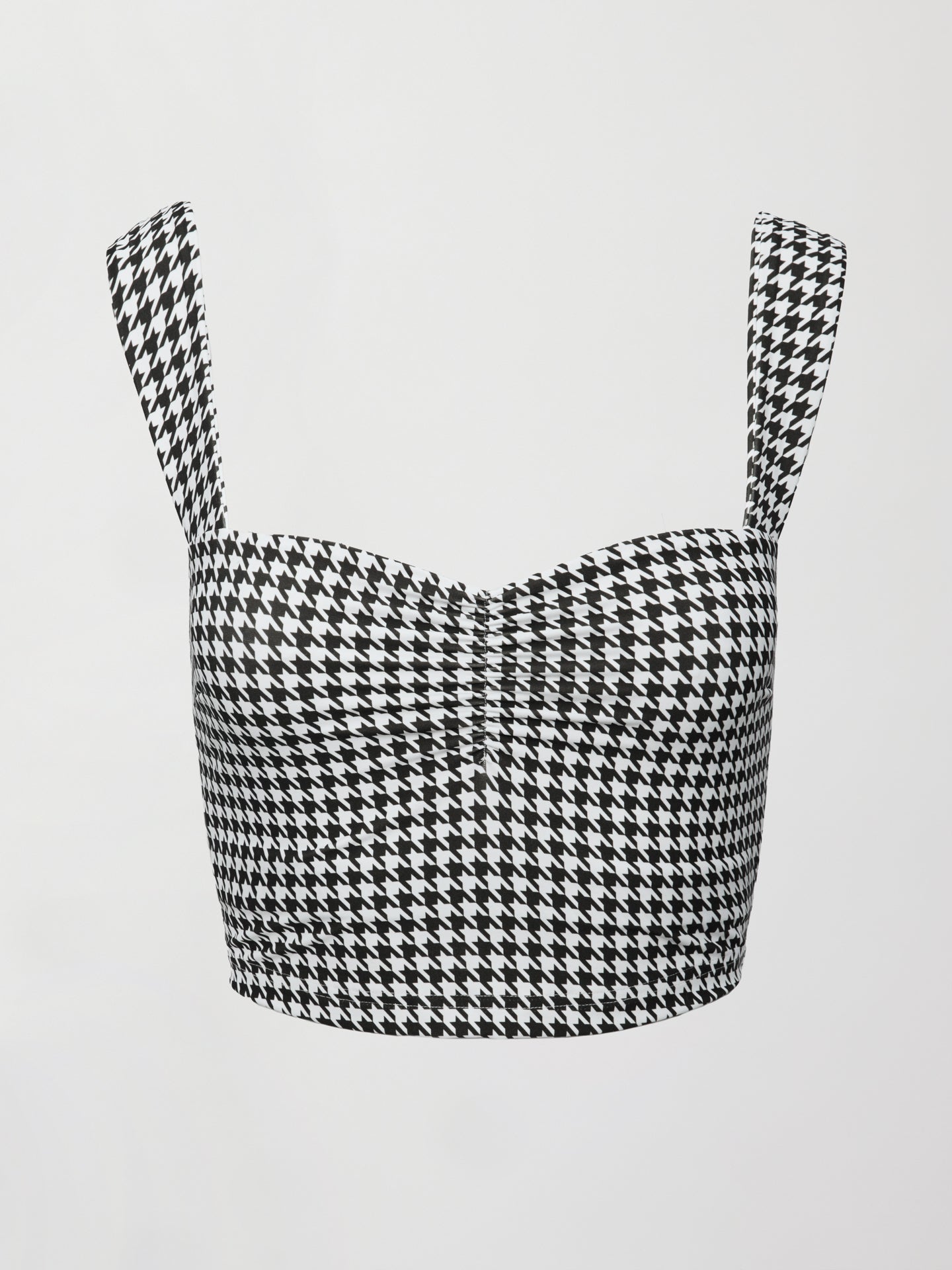 Carbon38 Houndstooth Sports Bra - Ivory / Faded Black