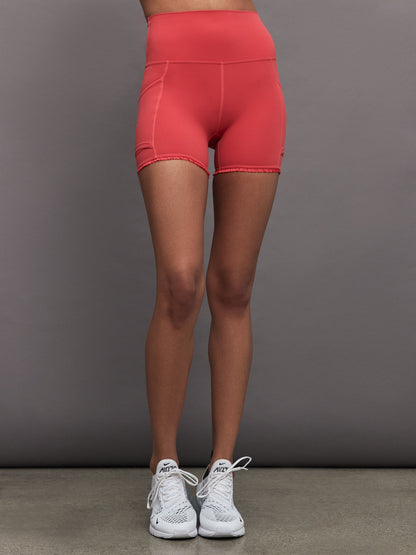 Carbon38 Pleated Tennis Ball Shortie in Melt - Tomato