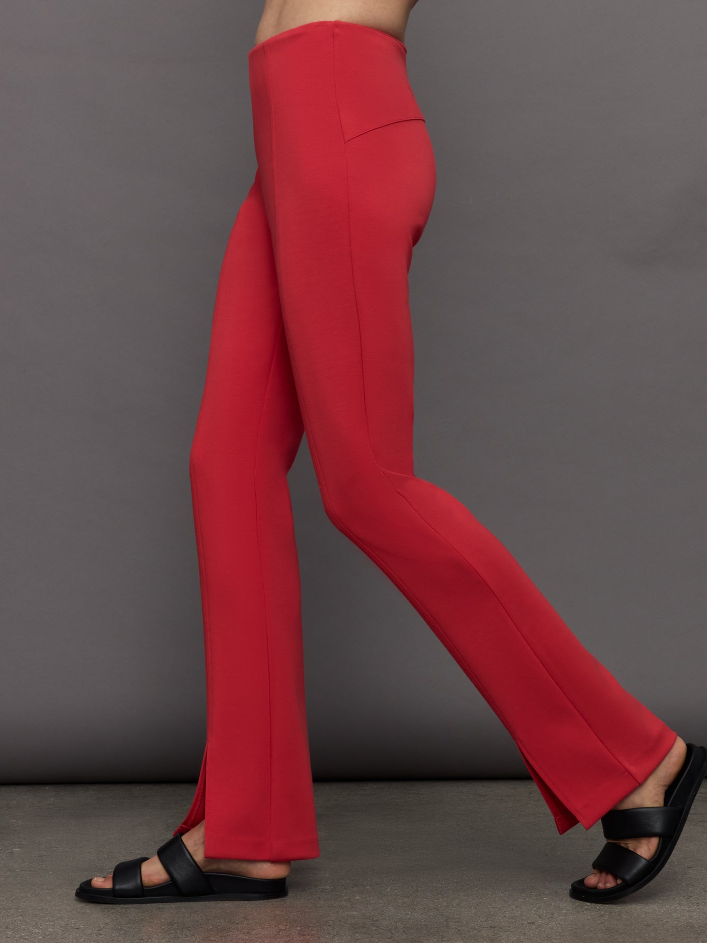 Carbon38 Split Leg Pant in Scuba - Tomato