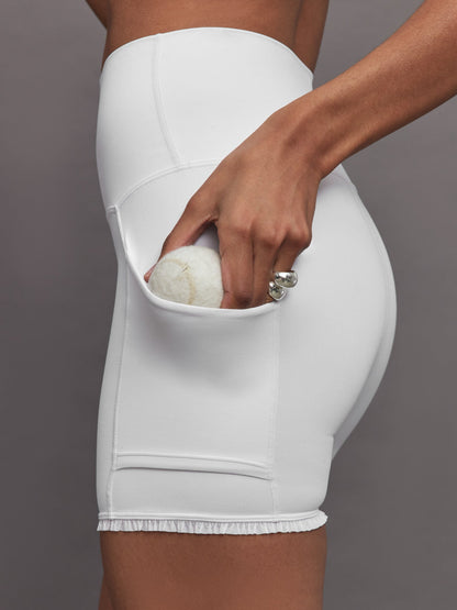 Carbon38 Pleated Tennis Ball Shortie in Melt - White
