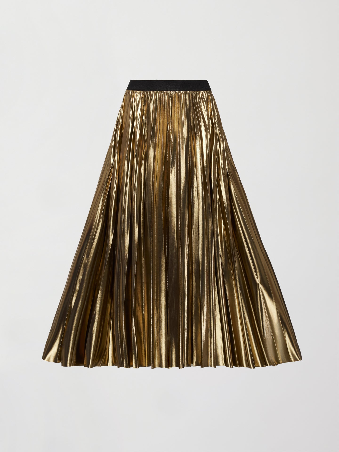 Carbon38 Metallic Pleated Skirt - Gold